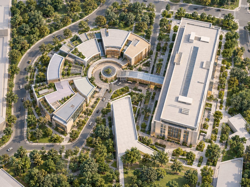 Illustrative view of proposed academic campus context